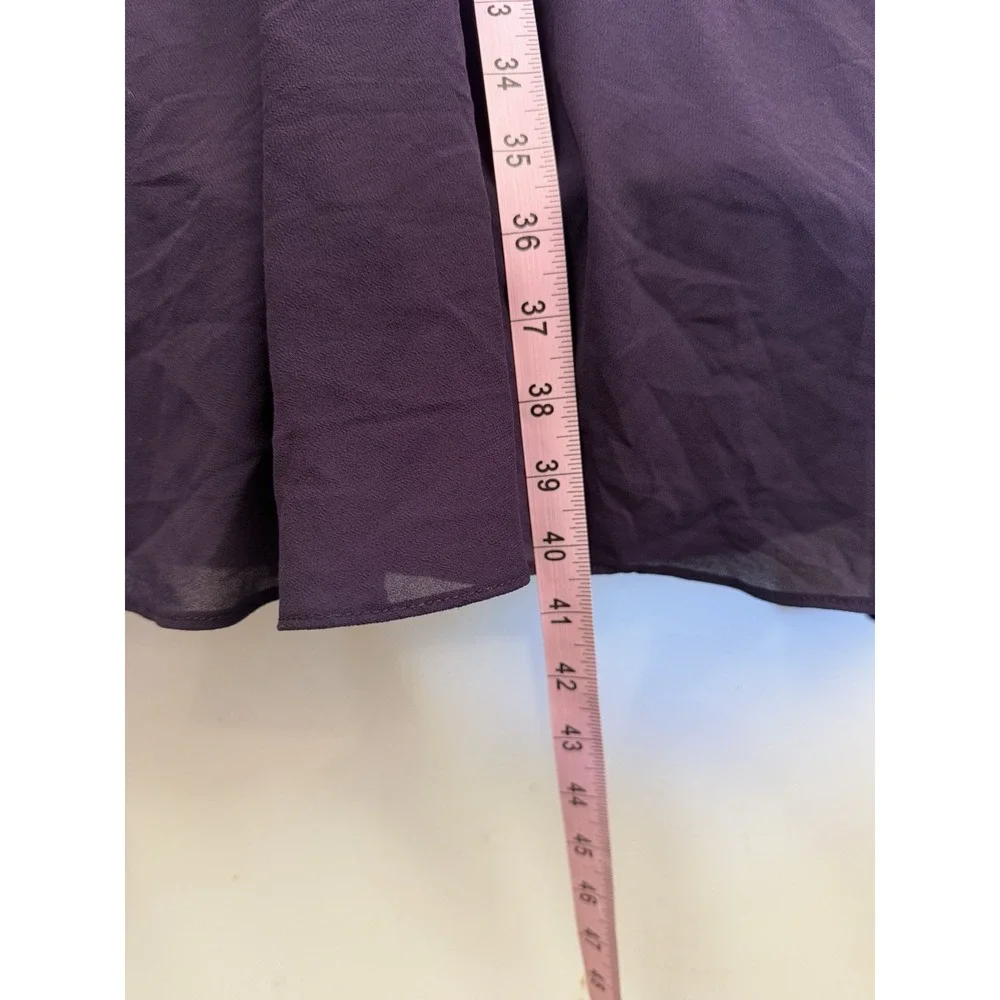 Elegant Purple Midi Dress with Tie-Shoulder Detail - Chic Flowy A-Line Style